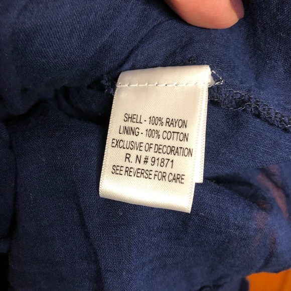 Embroidered peasant dress lined off shoulder or on blue size MEDIUM - Picture 5 of 9